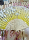 Uchiwa Quạt Vải Nhật Bản Vàng Lime