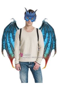 Cánh Rồng Xanh Vải Nỉ In 3D Kèm Mặt Nạ