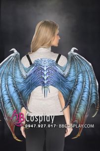 Cánh Rồng Xanh Vải Nỉ In 3D Kèm Mặt Nạ