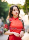 Áo Dài Gấm Đỏ Có Hoa Áo Dài Cách Tân