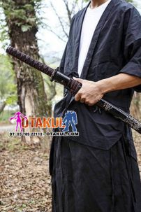 Bộ 3 Kiếm Nhật Samurai Đen Vân Đỏ Chạm Khắc Rồng Tinh Xảo