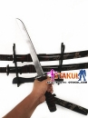 Bộ 3 Kiếm Nhật Samurai Đen Vân Đỏ Chạm Khắc Rồng Tinh Xảo
