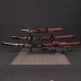 Bộ 3 Kiếm Nhật Samurai Đen Vân Đỏ Chạm Khắc Rồng Tinh Xảo