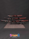 Bộ 3 Kiếm Nhật Samurai Đen Vân Đỏ Chạm Khắc Rồng Tinh Xảo