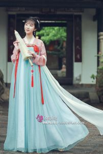 Hán Phục Múa Lạc Hoa Hải Dương Lam