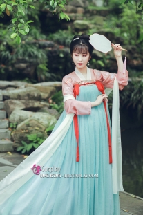 Hán Phục Múa Lạc Hoa Hải Dương Lam