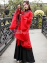 Trang Phục Hằng Nga Đỏ Đen Viền Gấm