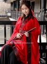 Trang Phục Hằng Nga Đỏ Đen Viền Gấm