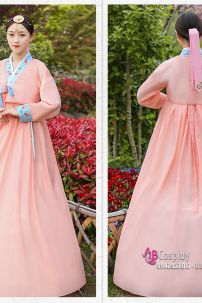 Đồ Hanbok Hàn Truyền Thống Chuẩn Hàn Màu Carot Nữ Tính