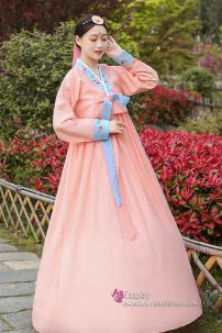 Đồ Hanbok Hàn Truyền Thống Chuẩn Hàn Màu Carot Nữ Tính