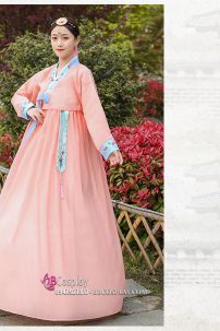 Đồ Hanbok Hàn Truyền Thống Chuẩn Hàn Màu Carot Nữ Tính