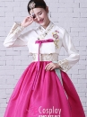 Trang Phục Hanbok Hàn Quốc Áo Thêu Váy 2 Tầng Hồng