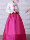 Trang Phục Hanbok Hàn Quốc Áo Thêu Váy 2 Tầng Hồng