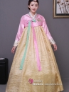 Bộ Hanbok Hàn Quốc Cho Nữ Áo Hồng Váy Vàng Mẫu Mới