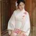 Áo Yukata Kimono Trắng Kem Tặng Kèm Thắt Lưng