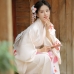 Áo Yukata Kimono Trắng Kem Tặng Kèm Thắt Lưng