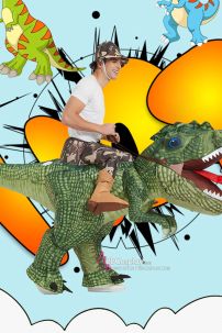 Mascot Khủng Long Xanh Lá Bơm Hơi