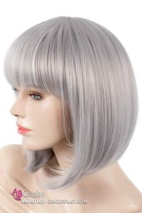 Tóc Giả Nữ Bạc Mái Ngang
