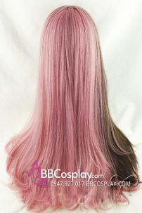 Tóc Giả Nữ Dài Hồng Nâu Socola Dâu