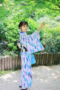 Yukata Tết - Xanh Aoi Obi Neko