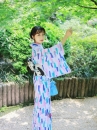 Yukata Tết - Xanh Aoi Obi Neko