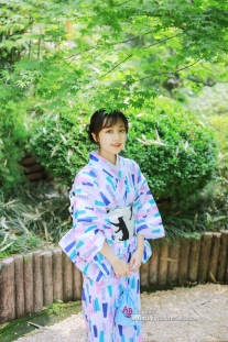 Yukata Tết - Xanh Aoi Obi Neko