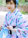 Yukata Tết - Xanh Aoi Obi Neko