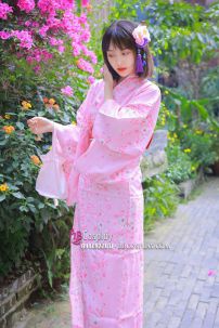 Yukata Hồng Hoa Anh Đào Momoiro Sakura