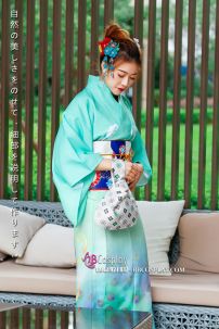 Yukata Xanh Mint Mintogurin Kujaku