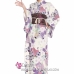 Yukata Hoa Tím Môn Nền Kem