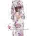 Yukata Hoa Tím Môn Nền Kem