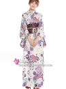 Yukata Hoa Tím Môn Nền Kem