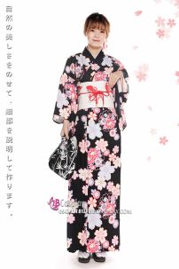 Yukata Đen Hoa Anh Đào