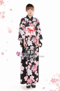 Yukata Đen Hoa Anh Đào