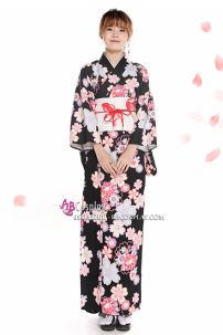 Yukata Đen Hoa Anh Đào