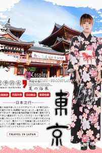 Yukata Đen Hoa Anh Đào