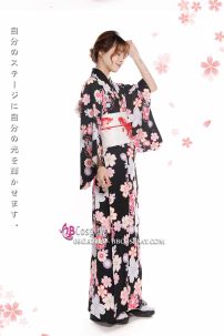 Yukata Đen Hoa Anh Đào