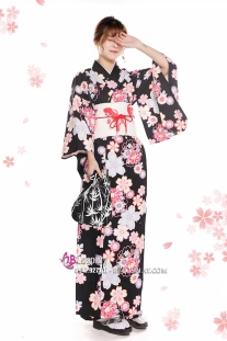 Yukata Đen Hoa Anh Đào