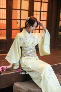 Yukata Vàng Lime Nhẹ Nhàng