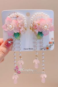 Cặp Kẹp Tóc Hoa Hồng Kiểu Nàng Tiên Cá