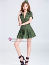 Đầm Cảnh Sát Nữ Quân Nhân Xanh Rêu