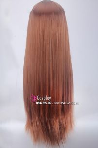 Tóc Giả Nâu Hạt Dẻ 2 Mái Dài 80Cm