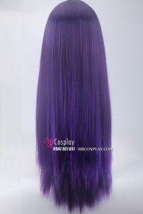 Tóc Giả Tím Đậm 2 Mái 80Cm