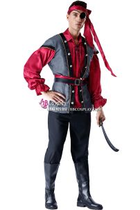 Trang Phục Cướp Biển Hải Tặc Nam Áo Đỏ Khoác Xám