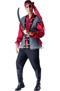 Đồ Cướp Biển Hải Tặc Nam Áo Đỏ Khoác Xám