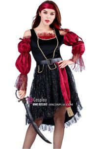 Trang Phục Nữ Cướp Biển Hải Tặc Đỏ Đen