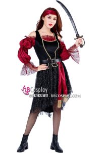 Trang Phục Nữ Cướp Biển Hải Tặc Đỏ Đen