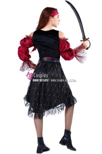 Trang Phục Nữ Cướp Biển Hải Tặc Đỏ Đen