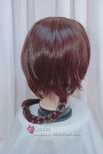 Tóc Giả Nâu Ngắn Có Thắt Bím