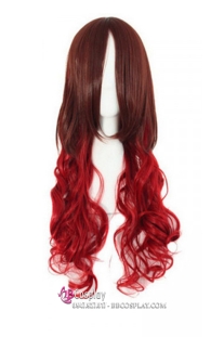 Tóc Giả Nâu Đỏ Xoăn Dài 80Cm